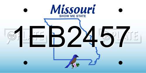 1EB2457 Missouri License Plate