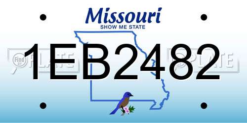 1EB2482 Missouri License Plate