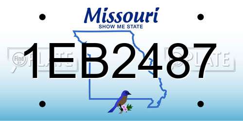 1EB2487 Missouri License Plate
