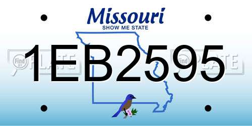 1EB2595 Missouri License Plate