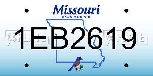 1EB2619 Missouri License Plate