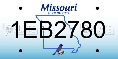 1EB2780 Missouri License Plate