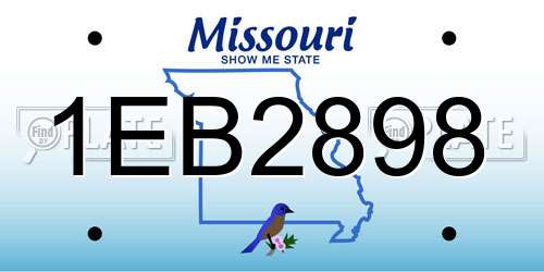 1EB2898 Missouri License Plate
