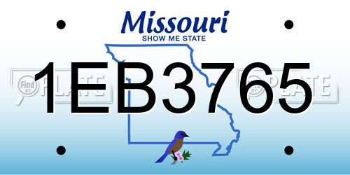 1EB3765 Missouri License Plate