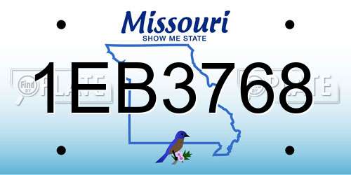 1EB3768 Missouri License Plate