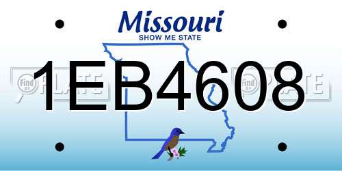 1EB4608 Missouri License Plate