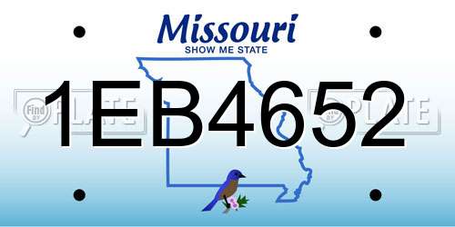 1EB4652 Missouri License Plate