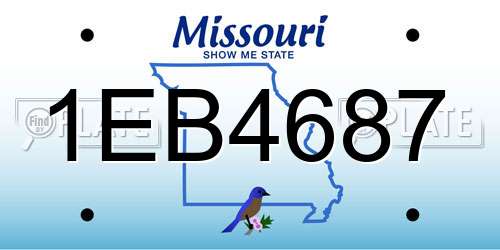 1EB4687 Missouri License Plate