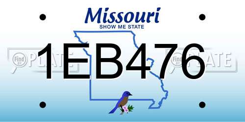 1EB476 Missouri License Plate