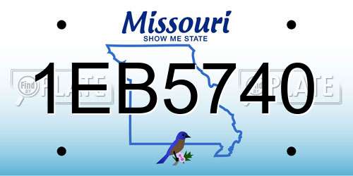 1EB5740 Missouri License Plate