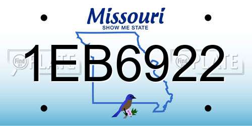 1EB6922 Missouri License Plate