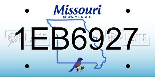 1EB6927 Missouri License Plate
