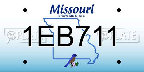 1EB711 Missouri License Plate