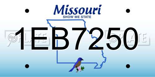 1EB7250 Missouri License Plate
