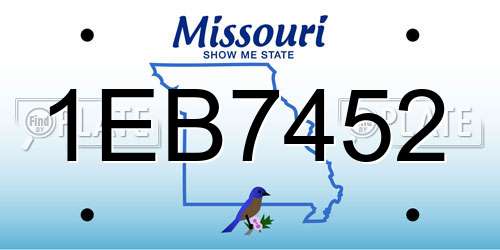 1EB7452 Missouri License Plate