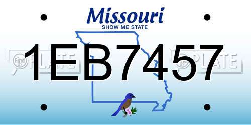1EB7457 Missouri License Plate