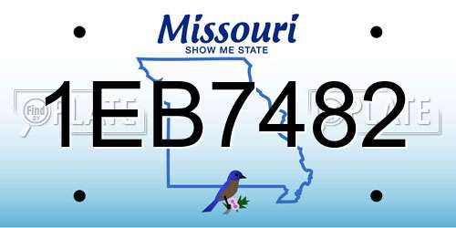 1EB7482 Missouri License Plate