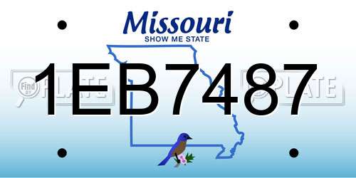 1EB7487 Missouri License Plate