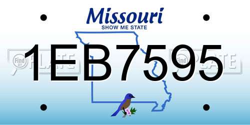 1EB7595 Missouri License Plate