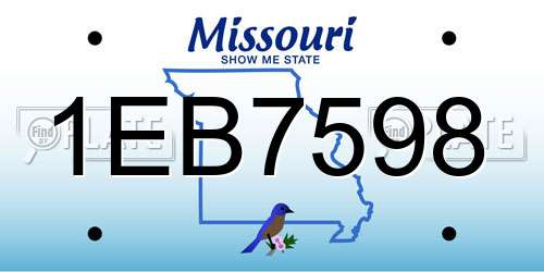 1EB7598 Missouri License Plate