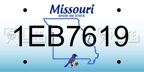 1EB7619 Missouri License Plate