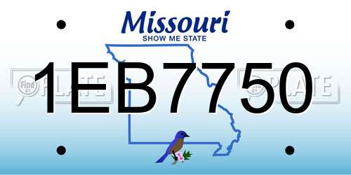 1EB7750 Missouri License Plate