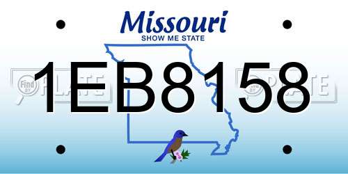 1EB8158 Missouri License Plate