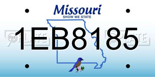 1EB8185 Missouri License Plate