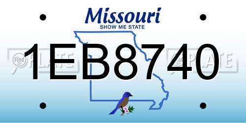 1EB8740 Missouri License Plate
