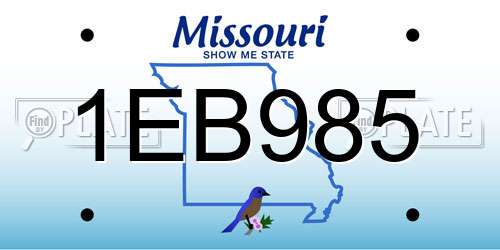 1EB985 Missouri License Plate