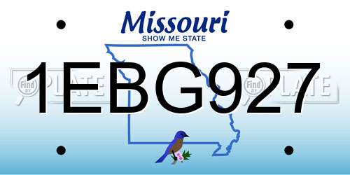 1EBG927 Missouri License Plate
