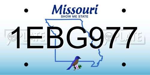 1EBG977 Missouri License Plate