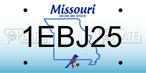 1EBJ25 Missouri License Plate