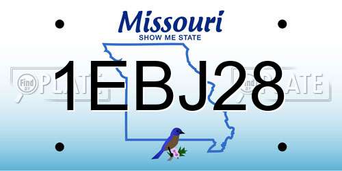 1EBJ28 Missouri License Plate