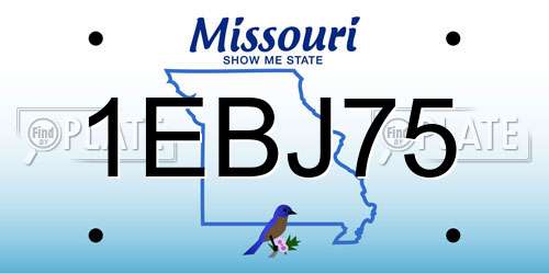 1EBJ75 Missouri License Plate