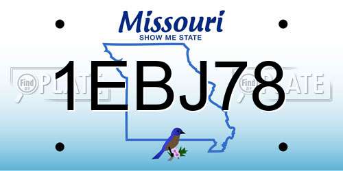 1EBJ78 Missouri License Plate