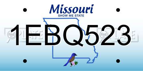 1EBQ523 Missouri License Plate
