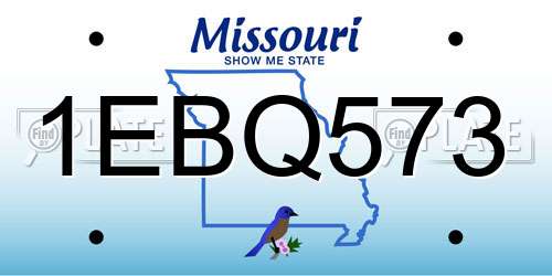 1EBQ573 Missouri License Plate
