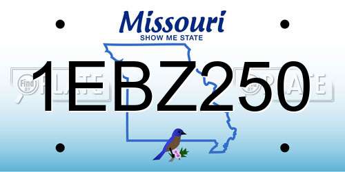 1EBZ250 Missouri License Plate