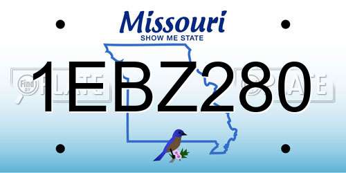 1EBZ280 Missouri License Plate