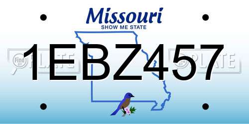 1EBZ457 Missouri License Plate
