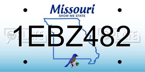 1EBZ482 Missouri License Plate