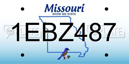 1EBZ487 Missouri License Plate
