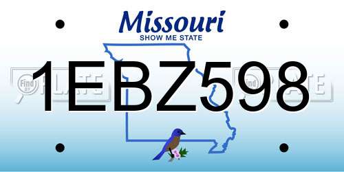 1EBZ598 Missouri License Plate