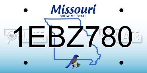 1EBZ780 Missouri License Plate