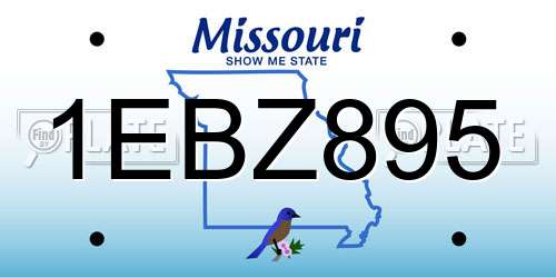 1EBZ895 Missouri License Plate