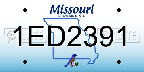 1ED2391 Missouri License Plate
