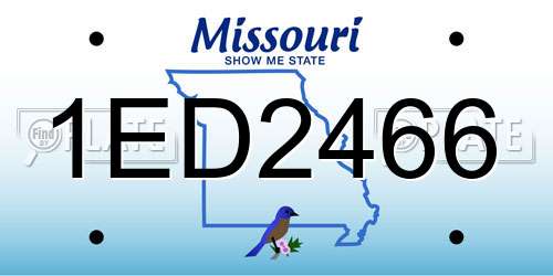 1ED2466 Missouri License Plate