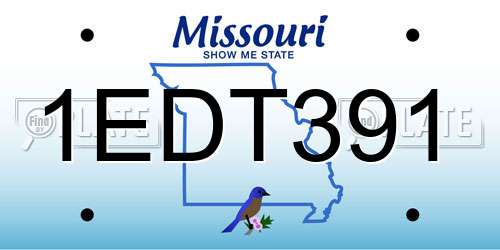 1EDT391 Missouri License Plate