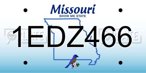 1EDZ466 Missouri License Plate